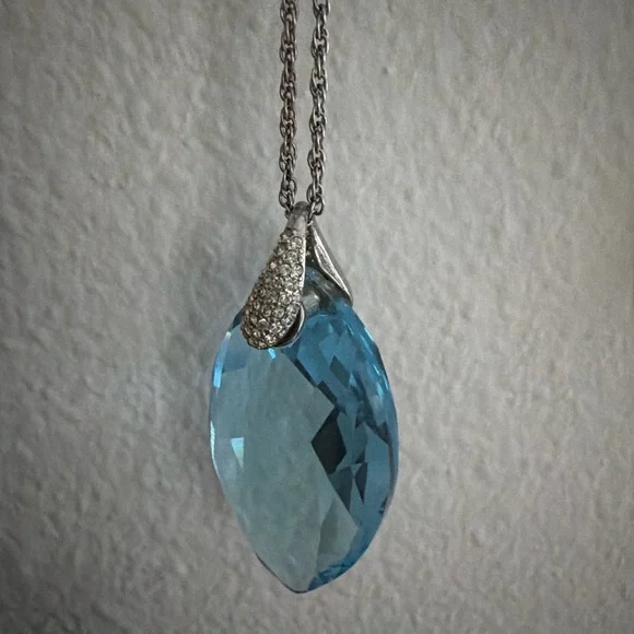 Swarovski Eternal Love Aquamarine Blue Crystal Necklace 2012 SCS Membership - Picture 7 of 8